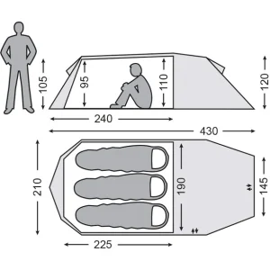 Paiement sécurisé Nordisk Oppland 3 Light Weight Tente, Vert 9