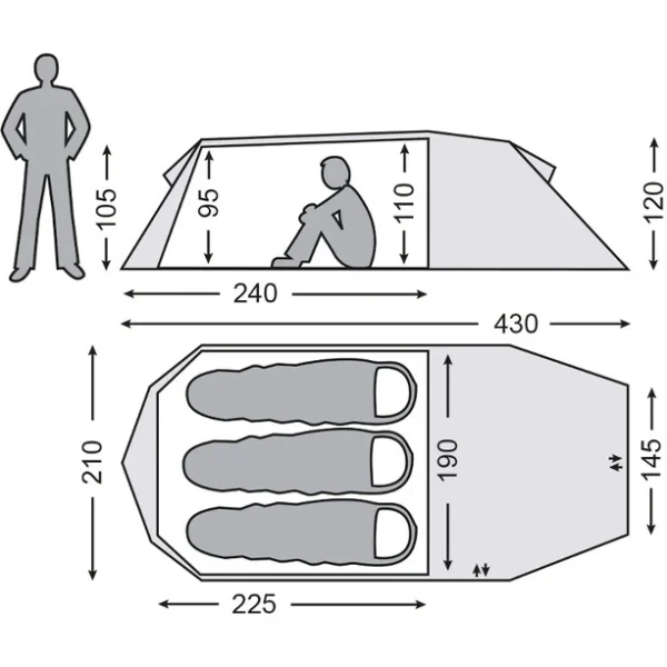 Paiement sécurisé Nordisk Oppland 3 Light Weight Tente, Vert 4