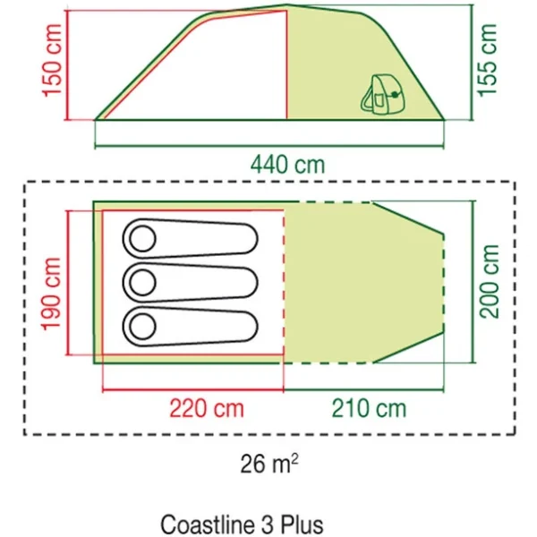 soldes ligne Coleman Coastline 3 Plus Tente 3