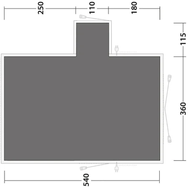 Outwell Montana 6PE Footprint, Gris mode pas cher 3