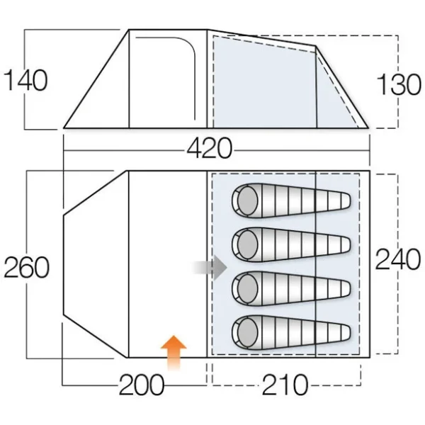 Vango Skye 400 Tente, Vert Réductions 3