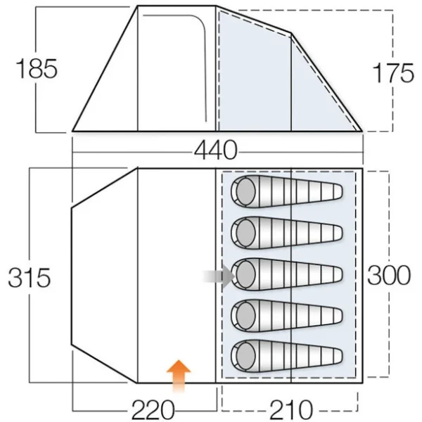 Vango Skye 500 Tente, Vert marques de renommée 3