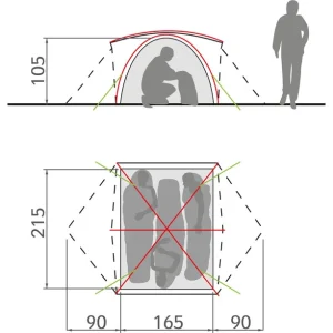 VAUDE Campo 3P Tente, Vert magasin pour 12