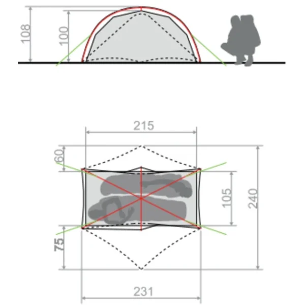 VAUDE Space Seamless 1-2P Tente, Vert Nouveau 4